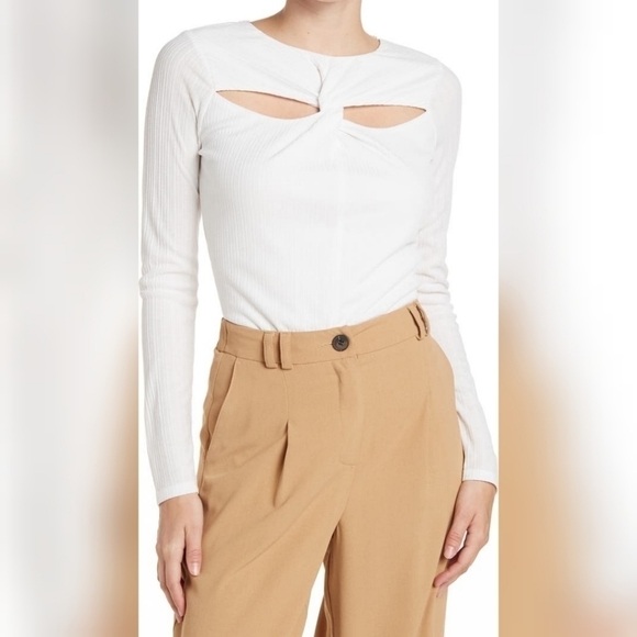 Astr Tops - Astr Twist Cutout Bodysuit